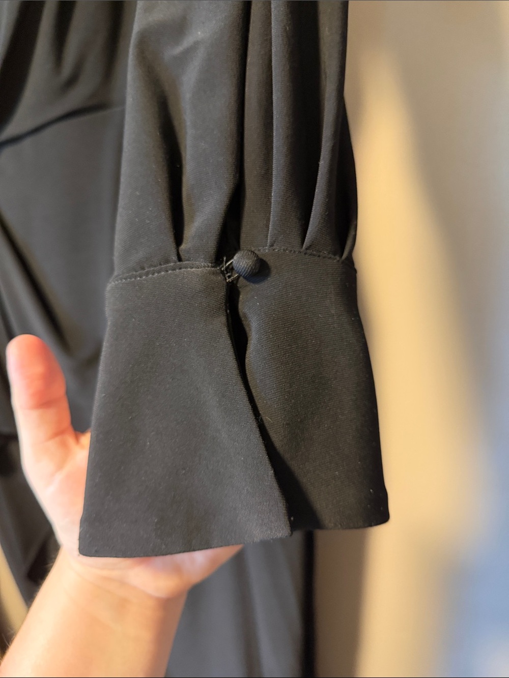Xscape Black Long Sleeve Draped Wrap Maxi Dress - Picture 5 of 9